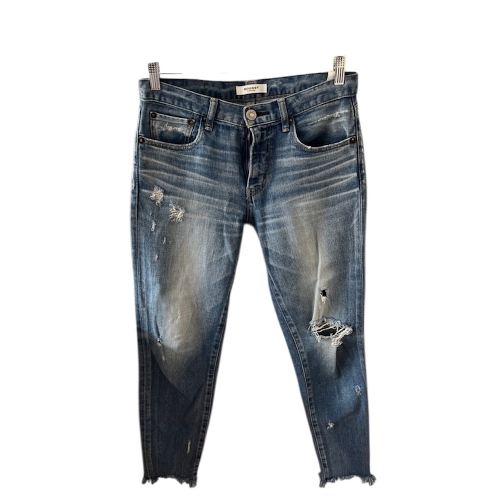 Moussy Distressed Ankle Jeans